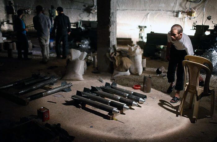 Самодельное оружие и боеприпасы сирийских повстанцев